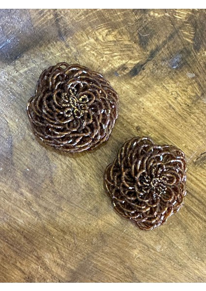 2 Li Boncuklu Çiçek Dikiş Giyim Broş Aksesuarı 6x6 cm fırsatları