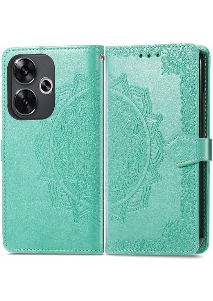 Xiaomi Poco F6 Deri Kılıf Için Flip Case Zarif Desen Kapak Çevirin (Yurt Dışından)