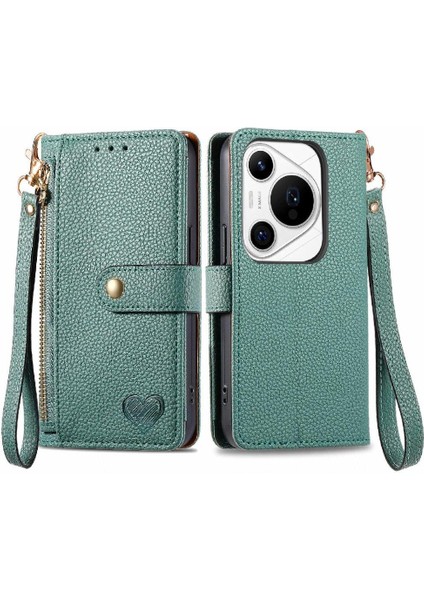 Huawei Pura 70 Pro Için Flip Case Artı Aşk Cüzdan Fermuar Darbeye Vaka (Yurt Dışından)