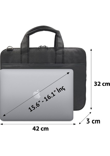 Vegan Deri 15.6" - 16,1" Evrak Laptop Notebook MacBook Bilgisayar Çantası