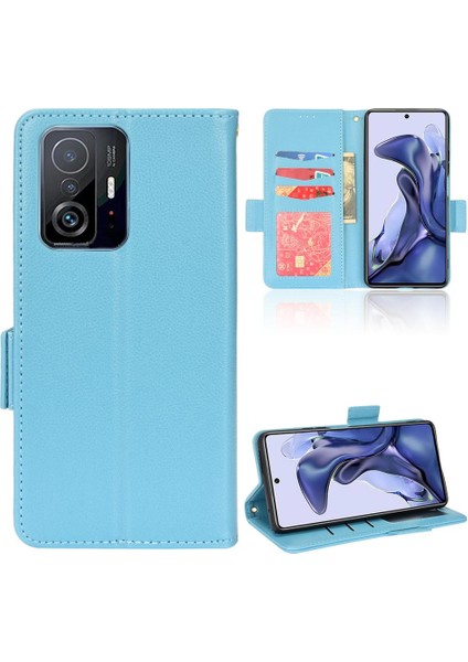 Xiaomi 11T/11T Pro Manyetik Cüzdan Yan Toka Kart Yuvaları Tutucu (Yurt Dışından)