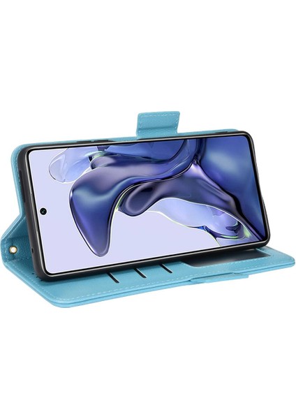 Xiaomi 11T/11T Pro Manyetik Cüzdan Yan Toka Kart Yuvaları Tutucu (Yurt Dışından)