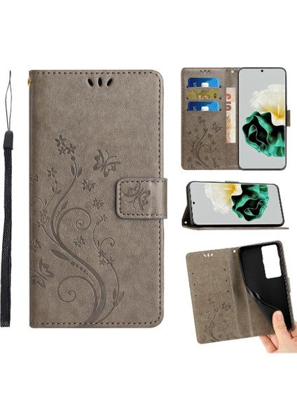 Huawei P60 Kart Tutucu Bilek Kayışı Pu Deri Manyetik Için Filp Durumda (Yurt Dışından)