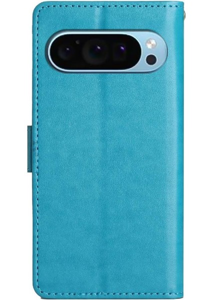 Google Pixel 9 Pu Deri Manyetik Kapatma Kickstand Kartı Için Filp Durumda (Yurt Dışından)