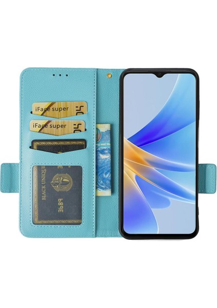 Oppo A17/A17K Manyetik Cüzdan Kart Yuvaları Için Kılıf Tutucu Pu Deri Yan (Yurt Dışından) modelleri
