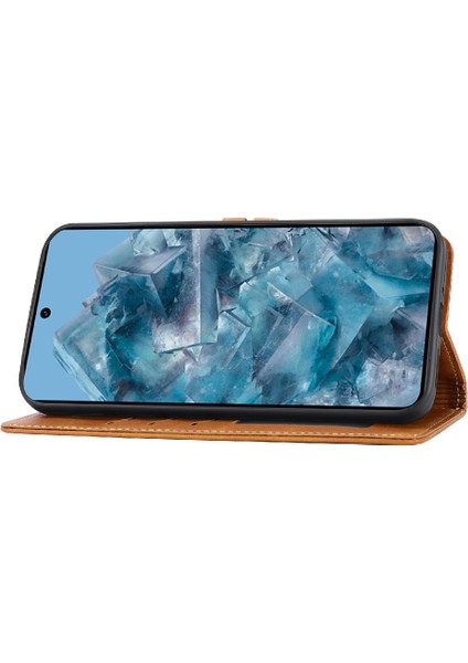 Google Piksel 9 Kart Tutucu Kickstand Için Cüzdan Durumda Tüm Yuvarlak Kabartmalı (Yurt Dışından)