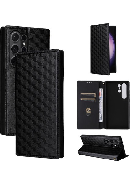 Samsung Galaxy S24 Ultra Pu Deri Manyetik Kapatma 3D Desen (Yurt Dışından) modelleri