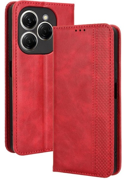 Tecno Spark 20 Pro 4g Cüzdan Manyetik Kapatma Pu Deri Için Kılıf (Yurt Dışından)