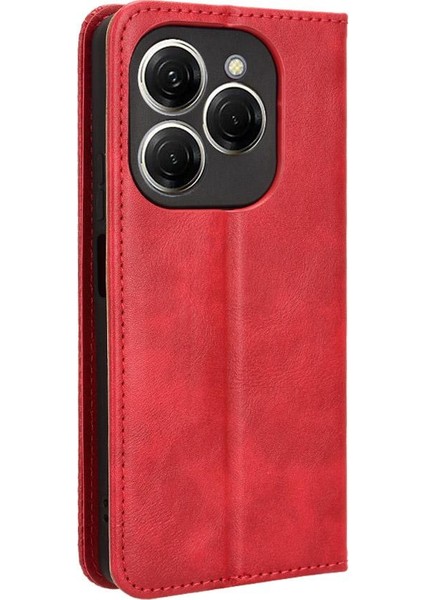 Tecno Spark 20 Pro 4g Cüzdan Manyetik Kapatma Pu Deri Için Kılıf (Yurt Dışından)