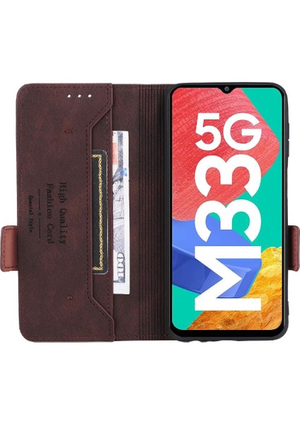 Samsung Galaxy M33 Için Kılıf Kart Tutucu Kickstand ile Tam Koruma (Yurt Dışından) modelleri