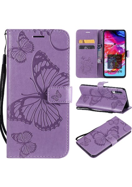 Samsung Galaxy A70 Darbeye Kapak Flip Kickstand Manyetik Kapak (Yurt Dışından)