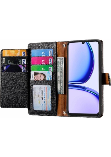 Realme Not Için Flip Case 50 Deri Kılıf Aşk Cüzdan Fermuar Darbeye (Yurt Dışından) modelleri