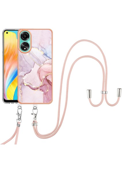 Oppo A78 4g Mermer Crossbody Kordon Askısı Tampon Anti-Scratch Için Kılıf (Yurt Dışından)