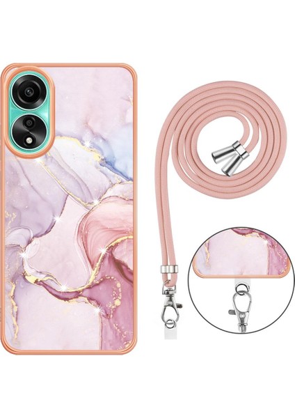 Oppo A78 4g Mermer Crossbody Kordon Askısı Tampon Anti-Scratch Için Kılıf (Yurt Dışından) modelleri