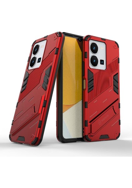 Vıvo Y35 5g Koruyucu Kapak Için Kılıf Kickstand Sağlam Askeri (Yurt Dışından)