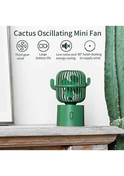 6'lı Kaktüs Taşınabilir Mini Fan Beyaz (Yurt Dışından)