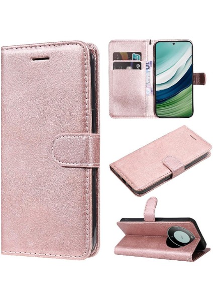 Kart Yuvası Klasik Düz Renk Iş ile Huawei Mate 60 Için Flip Case (Yurt Dışından)