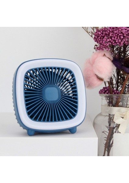 USB Şarj Edilebilir Masaüstü Fanı Çok Fonksiyonlu El Cep Fanı (Mavi) Mavi (Yurt Dışından)