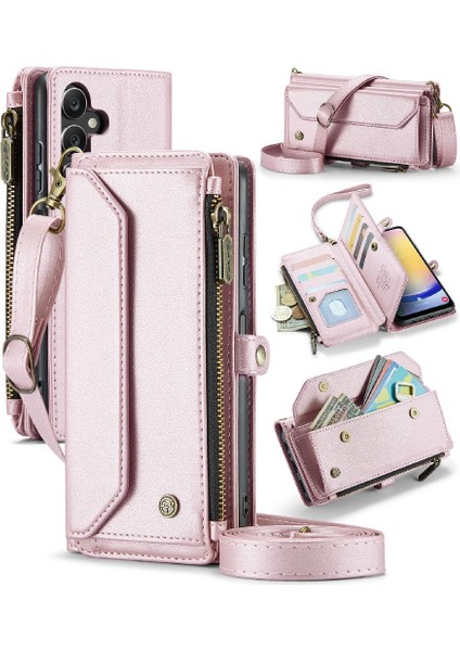 Kadınlar Için Crossbody Kılıf Samsung Galaxy A25 Cüzdan Kılıf Fermuar Faturaları (Yurt Dışından)