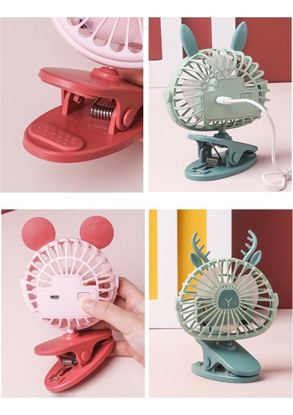 Işıklı USB Şarjlı Klipsli Fan (Yurt Dışından)