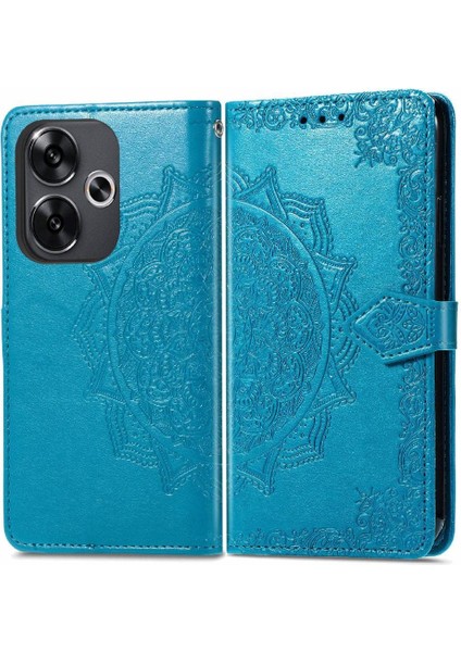 Xiaomi Poco F6 Deri Kılıf Için Flip Case Zarif Desen Kapak Çevirin (Yurt Dışından)