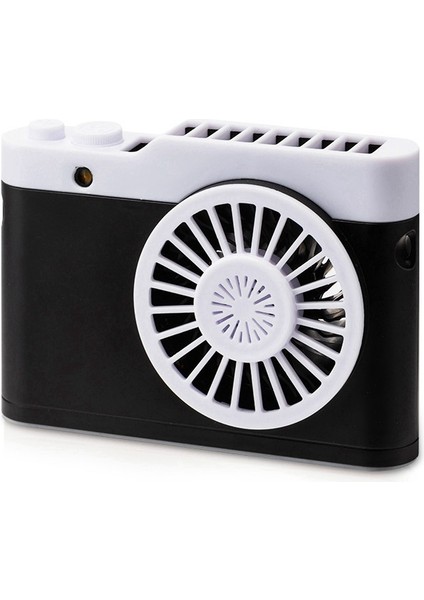 Taşınabilir Mini USB Şarj Kamera Fanı Asılı Boyun Küçük Fan Siyah (Yurt Dışından)