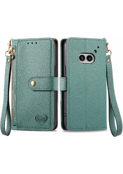 Nothing Flip Case Telefon 2A Aşk Darbeye Dayanıklı Cüzdan Deri Kılıf Fermuar (Yurt Dışından)