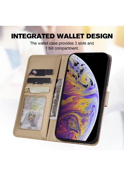 Iphone Xs Max Flip Kapak Darbeye Deri Kılıf Cüzdan Basit (Yurt Dışından)