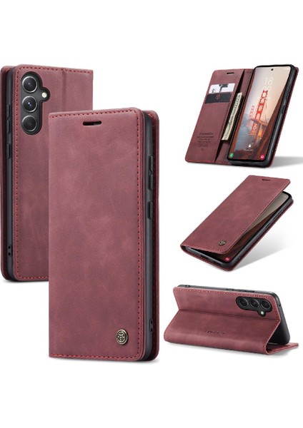 Samsung Galaxy S23 Fe 5g Için Flip Case Vintage Pu Deri Cüzdan Manyetik (Yurt Dışından)