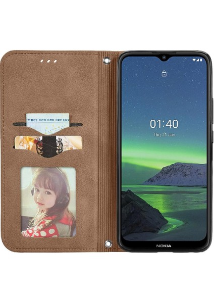 Nokia 1.4 Için Kılıf Kapak Kapak Kılıf Cüzdan Basit Iş (Yurt Dışından)