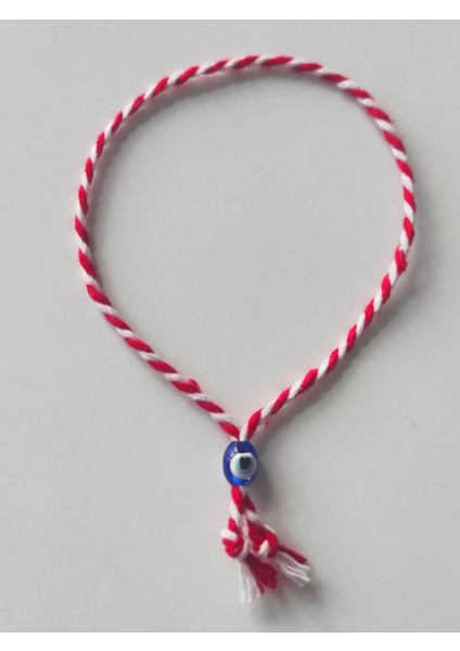 30 Adet Nazarboncuklu Kırmızı Beyaz Marteniçka Ip Bileklik - Dilek Bilekliği