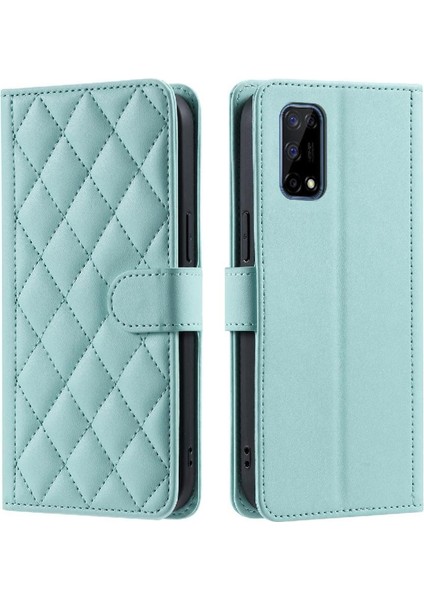 Realme 7 Pro Için Telefon Kılıfı Manyetik El Kayışı Kafes Flip Folio Cüzdan (Yurt Dışından)