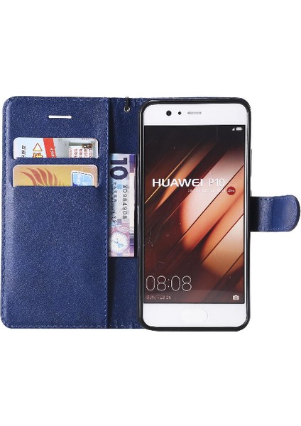 Kart Yuvası Klasik Katı ile Huawei P10 Yüksek Kaliteli Deri Için Flip Case (Yurt Dışından)