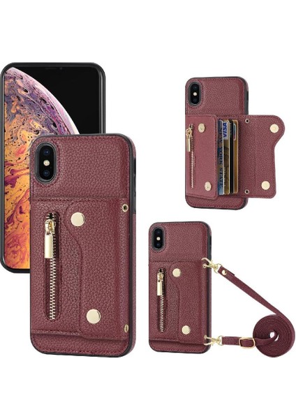 IPhone Xs Max Mini Sırt Çantası Uzun Kayış Kart Yuvaları Hafif (Yurt Dışından)