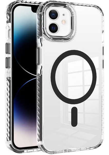 - Apple iPhone 11 - Kılıf Magsafe Şarj Özellikli Airbagli Takılabilir Askı Aparatlı Nana Kapak - Siyah