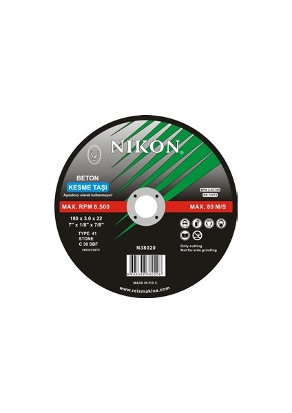 N52065 Beton Flex Kesme Taşı 230X3.0X22