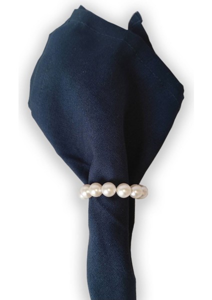 12 Adet Krem Incili Peçete Yüzüğü Halkası - Inci 10 mm fiyatları