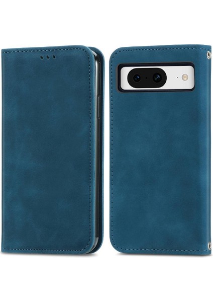 Google Piksel 8A Için Flip Case Deri Kılıf Cüzdan Kapak Kapak Basit (Yurt Dışından)