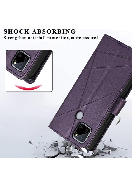 Realme C12 Kickstand Darbeye Üç Kart Yuvaları Şok Için Flip Case (Yurt Dışından) indirimleri