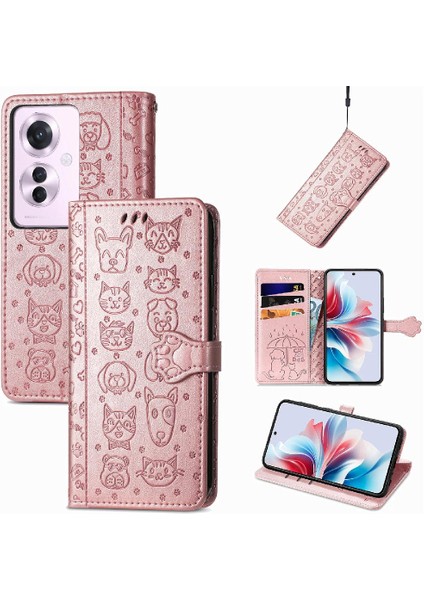 Oppo Için Kılıf Oppo 11 F 5g Kısa Kayış Kapak Çevirin Karikatür Hayvanlar Deri (Yurt Dışından) fırsatları