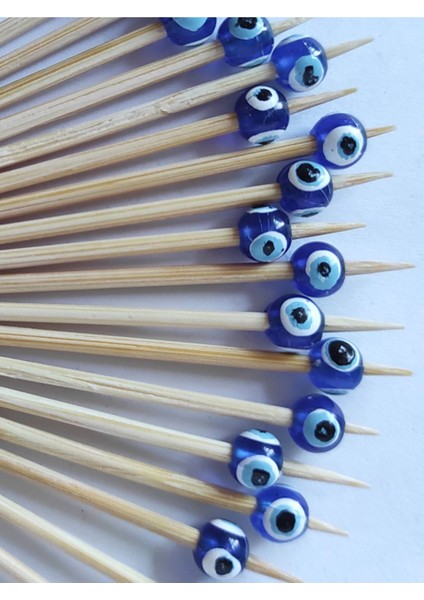 Beyhan Bayhan 100 Adet Dekoratif Mini Nazar Boncuklu Sünnet Kürdanı 6 cm - Nazarboncuklu Lokumluk