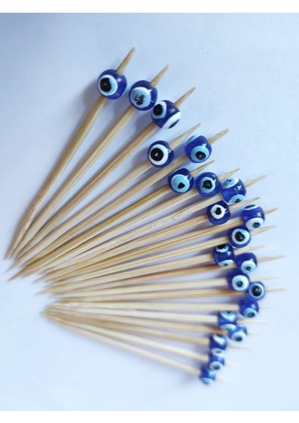 Beyhan Bayhan 100 Adet Dekoratif Mini Nazar Boncuklu Sünnet Kürdanı 6 cm - Nazarboncuklu Lokumluk modelleri