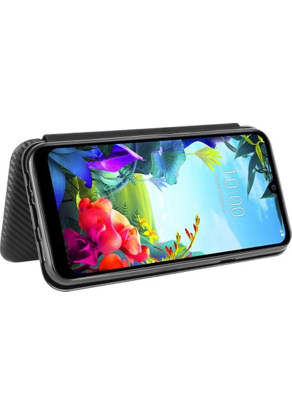 Kart Tutucu Kickstand Deri Folio Flip Case ile Lg K40S Için Kılıf (Yurt Dışından)