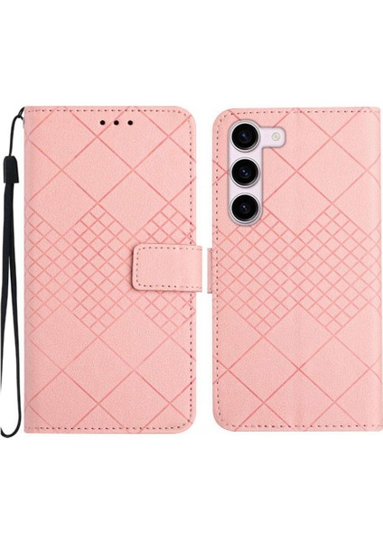 El Kayışı Manyetik Kapak Cüzdan Pu ile Samsung Galaxy S23 Için Flip Case (Yurt Dışından)