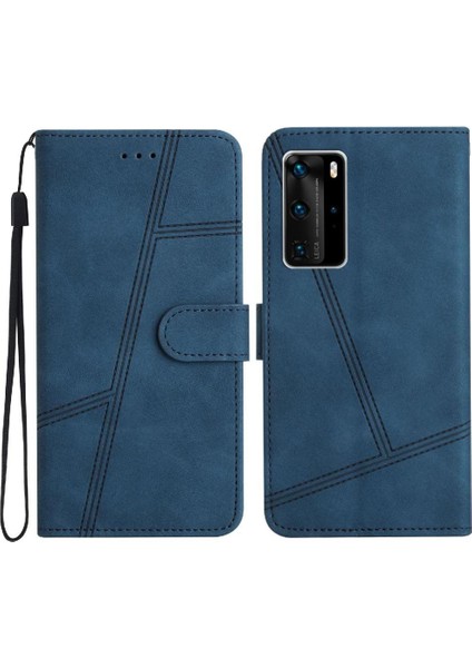 Huawei P40 Pro Için Flip Case Cüzdan Pu Deri Flip Folio Tam Koruma (Yurt Dışından)