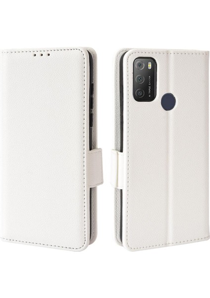 Alcatel 3l 2021 Pu Deri Kart Yuvaları Tutucu Manyetik Yan Toka Için Kılıf (Yurt Dışından)