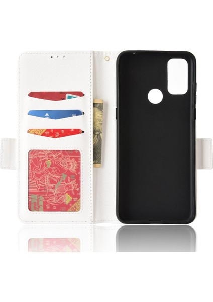 Alcatel 3l 2021 Pu Deri Kart Yuvaları Tutucu Manyetik Yan Toka Için Kılıf (Yurt Dışından)