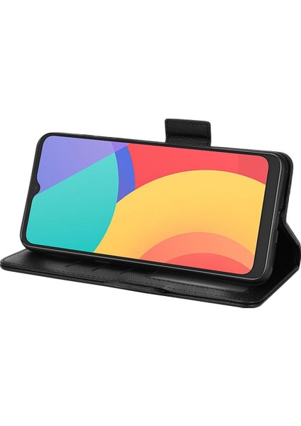 Alcatel 3l 2021 Pu Deri Kart Yuvaları Tutucu Manyetik Yan Toka Için Kılıf (Yurt Dışından)