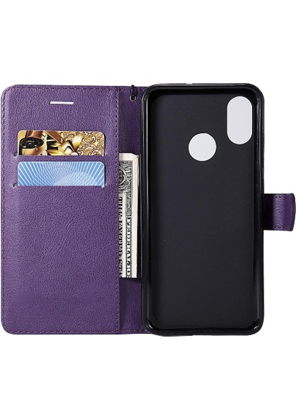 Kart Yuvası ile Xiaomi 8 Için Flip Case Yüksek Kalite Deri Klasik Katı (Yurt Dışından)