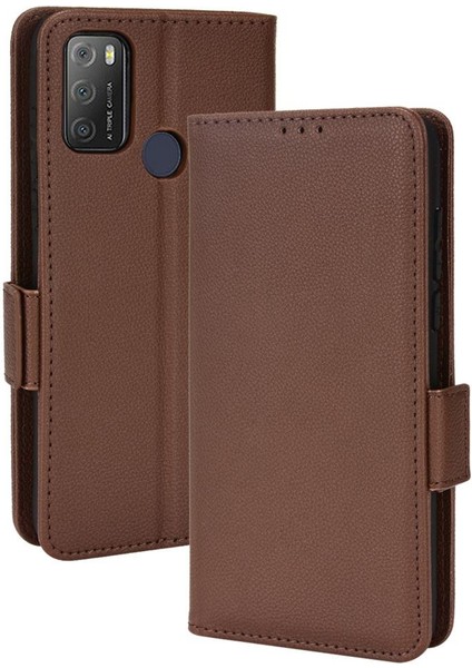 Alcatel 1s 2021 Cüzdan Manyetik Kart Yuvaları Tutucu Yan Toka Pu (Yurt Dışından) modelleri
